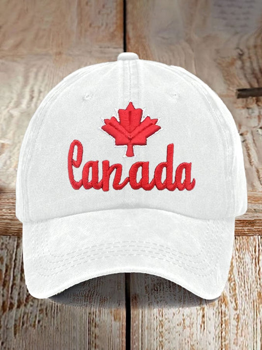 Retro Canadian Maple Leaf Print Baseball Cap