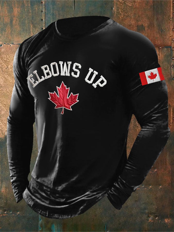 Men'S Retro Canada Elbows Up Print T-Shirt