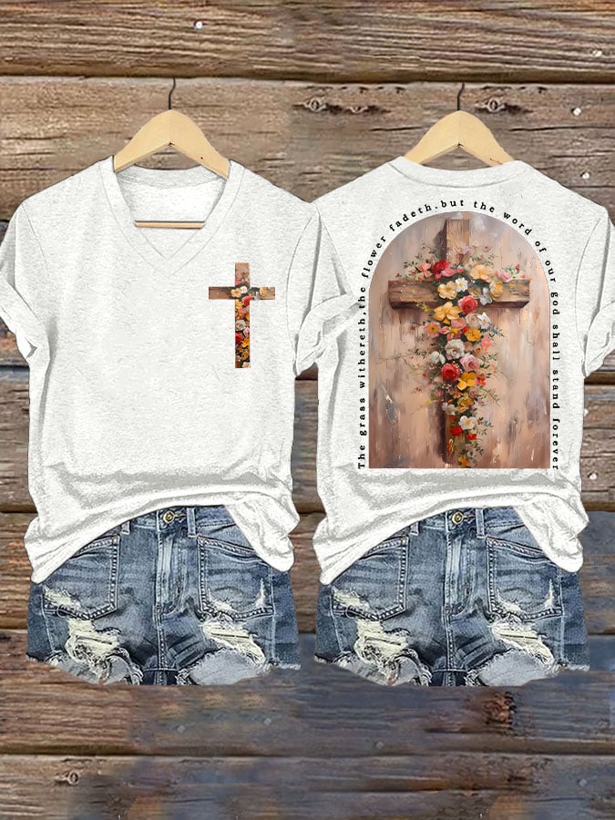 The Grass Withereth, The Word Of Out God Shall Stand Forever Print T-shirt