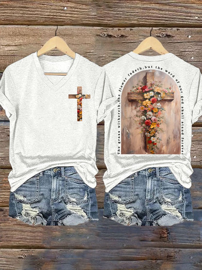 The Grass Withereth, The Word Of Out God Shall Stand Forever Print T-shirt