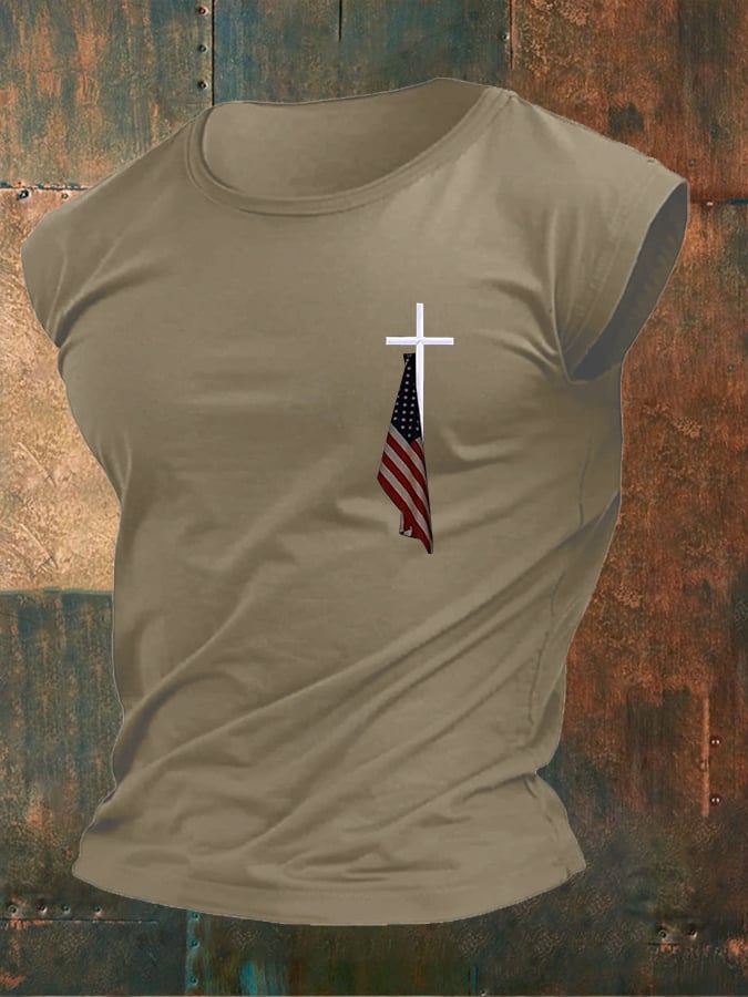 Men's Flag Cross Printed Vest