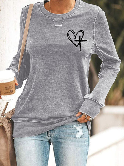 Women's Love Like Jesus Jesus Has My Back Print Sweatshirts