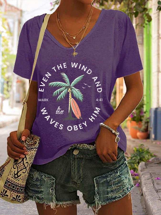 Women'S Casual Christian Scripture Graphic Print Short Sleeve T-Shirt