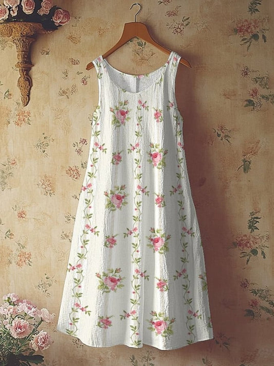 Women's Vintage Floral Print Casual Dress