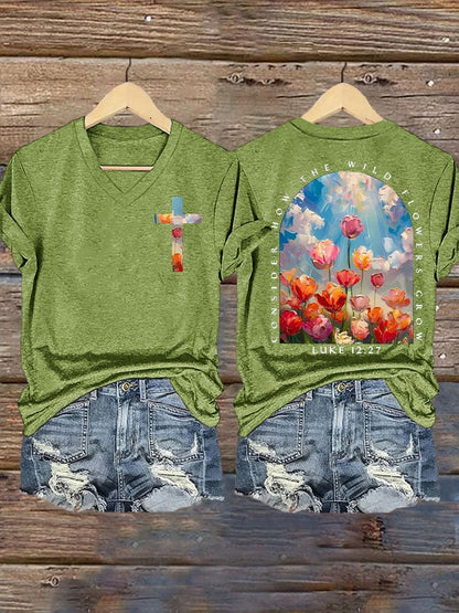 Consider  How The Wild Flowers Grow  Print T-shirt