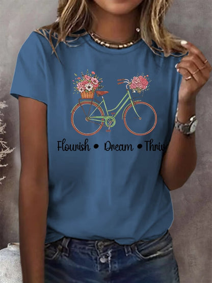 Women's  Flourish Dream Thrive Print T-Shirt