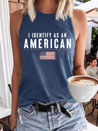 Women's I Identify As An American Print Tank Top