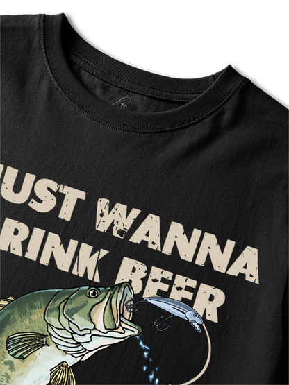 I Just Wanna Drink Beer and Jerk My Rod Unisex Classic Cotton Tee