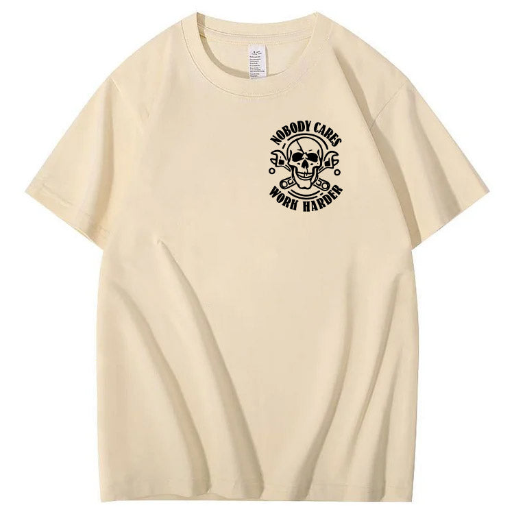 No One Owns You Shit Work Hard  Pattern Print 100%Cotton T-Shirt