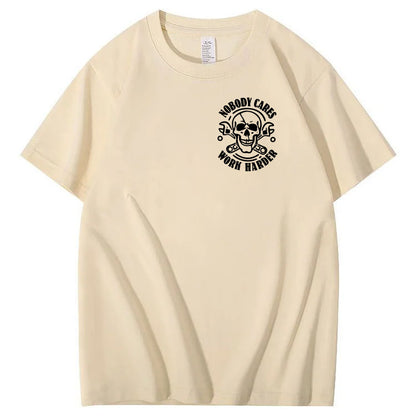 No One Owns You Shit Work Hard  Pattern Print 100%Cotton T-Shirt