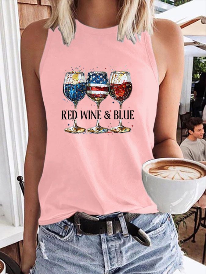🔥Last Day 49% Off🔥Women's Red Wine & Blue Print Casual Vest