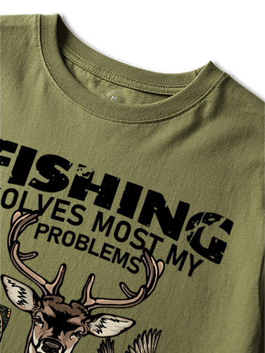 Fishing Solves Most My Problems Hunting Solves The Rest Unisex Classic Cotton Tee