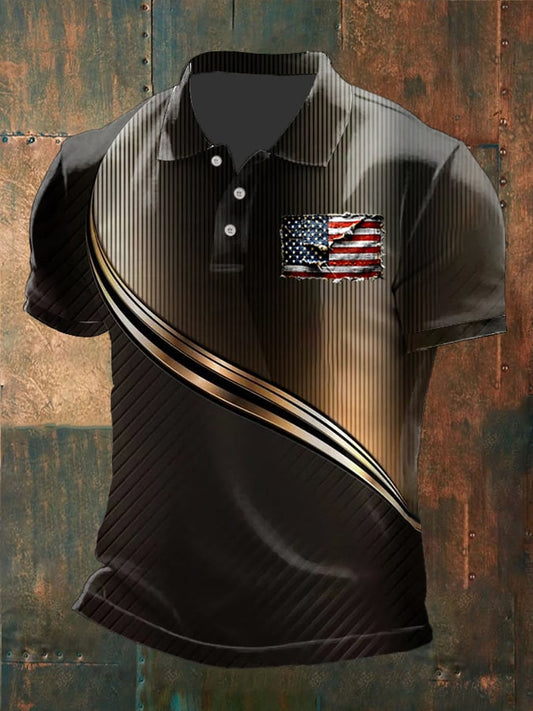 Men'S Independence Day Print Polo Shirt