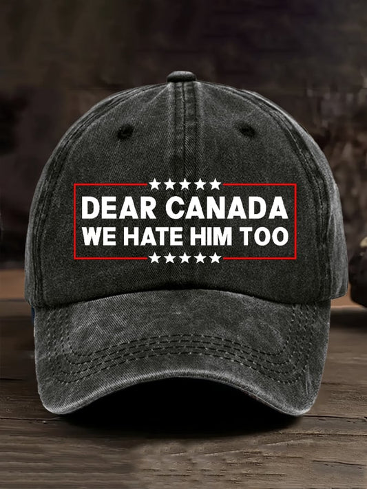 Retro Dear Canada, We Hate Him Too Pride Baseball Cap