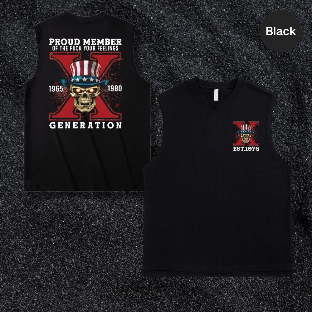 GenX Skull Cotton Tank Top Custom EST for 1965-1980 Generation