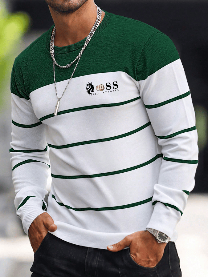 Stilvolles Langarm-T-Shirt mit Buchstaben-Print für Herren