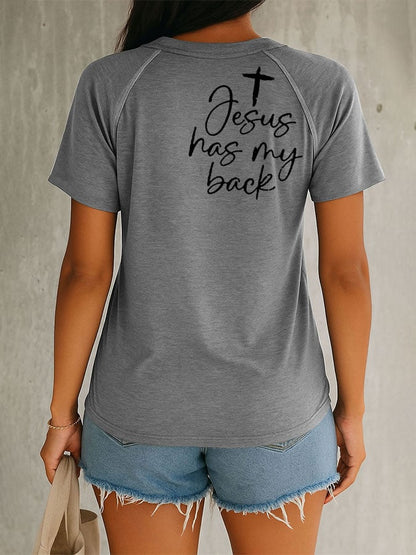 Women's Faith Cross Printed Short Sleeve T-shirt