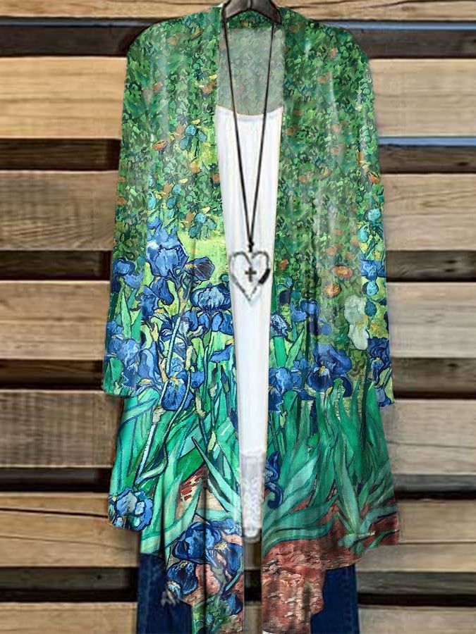 Women's Floral Print Casual Long Sleeve Cardigan