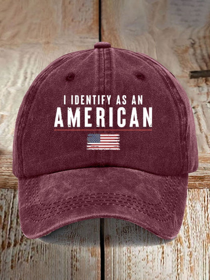 Retro I Identify As An American Print Baseball Cap