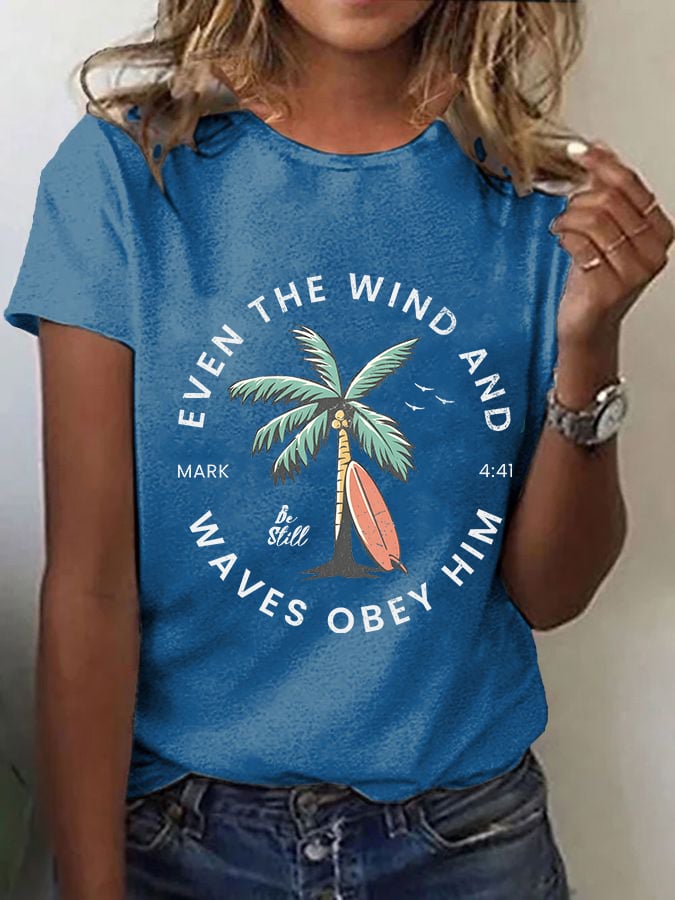 Women'S Casual Christian Scripture Graphic Print Short Sleeve T-Shirt