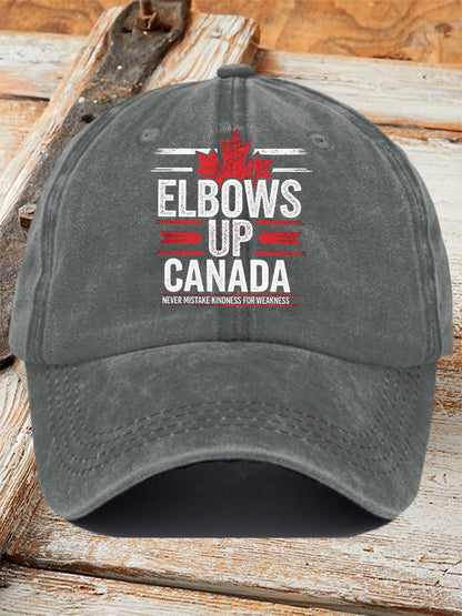 Unisex Retro Elbows Up Canada Never Mistake Kindness For Weakness Printed Baseball Cap