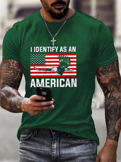 Men'S I Identify As An American printed T-Shirt