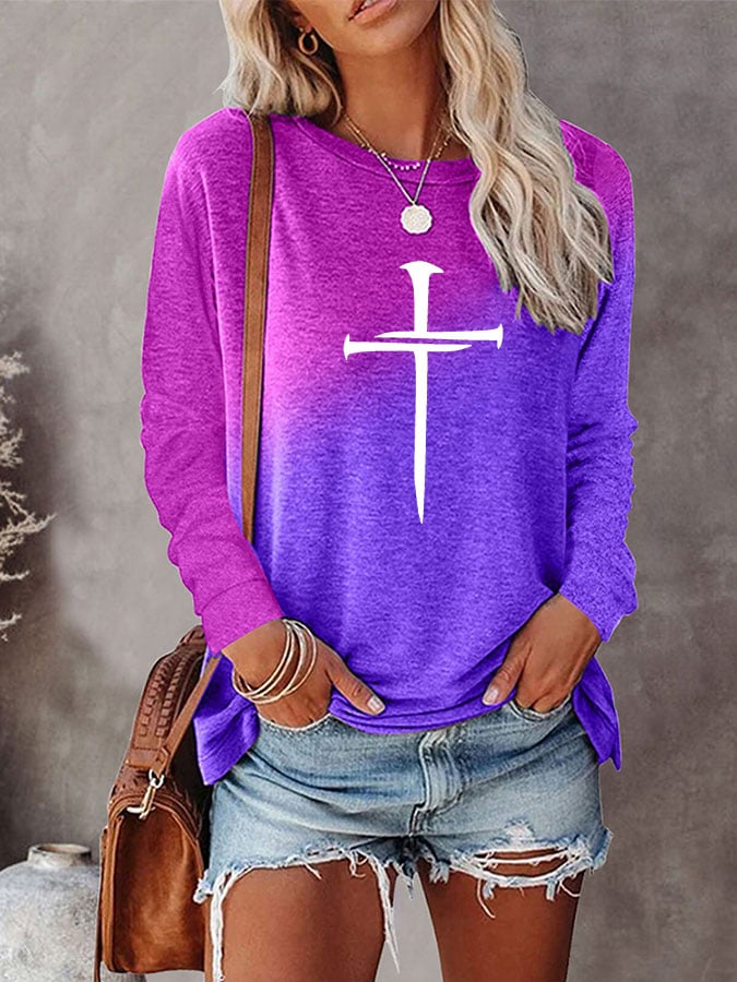 Women's Jesus has my back Casual Long Sleeve T-Shirt
