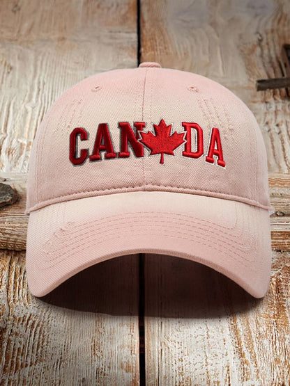 Retro Canadian Maple Leaf Print Baseball Cap