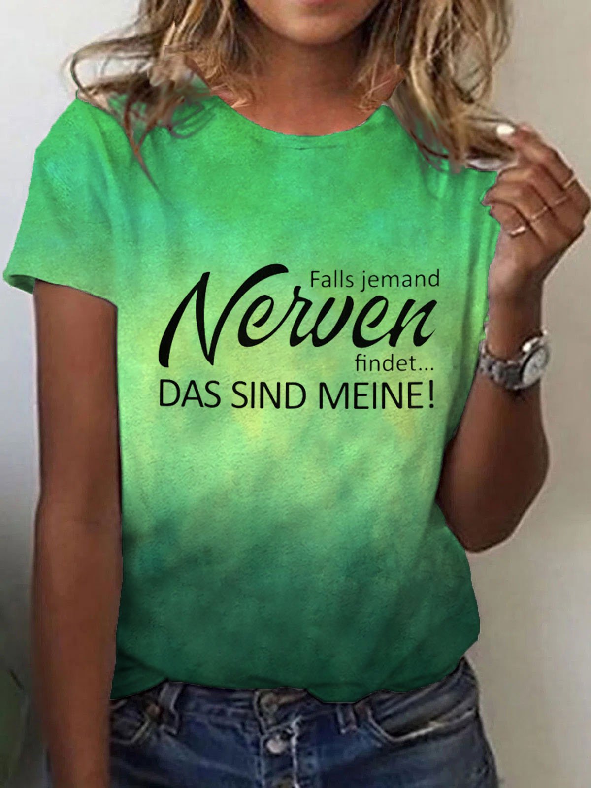 Women's Inspirational Quotes Print Casual Tee