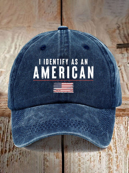 Retro I Identify As An American Print Baseball Cap