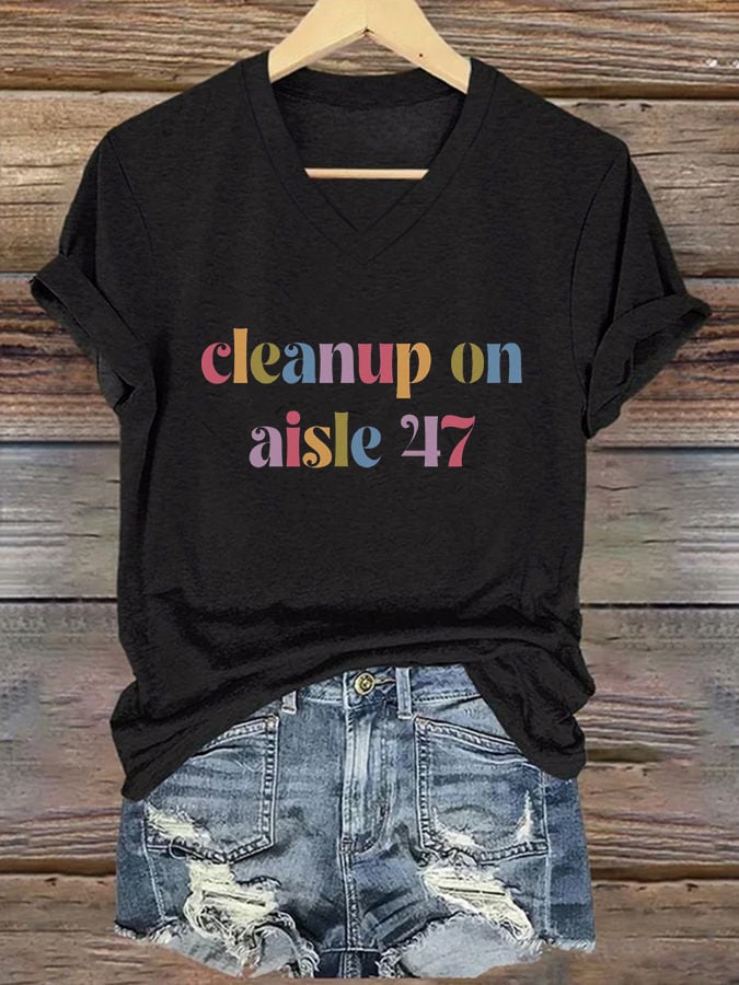 Women's Cleanup On Aisle 47 Print Casual T-Shirt