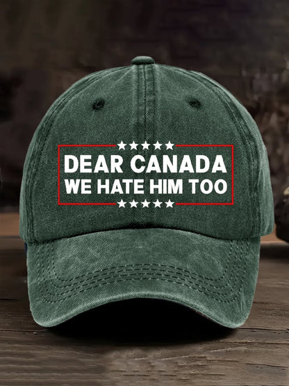 Retro Dear Canada, We Hate Him Too Pride Baseball Cap