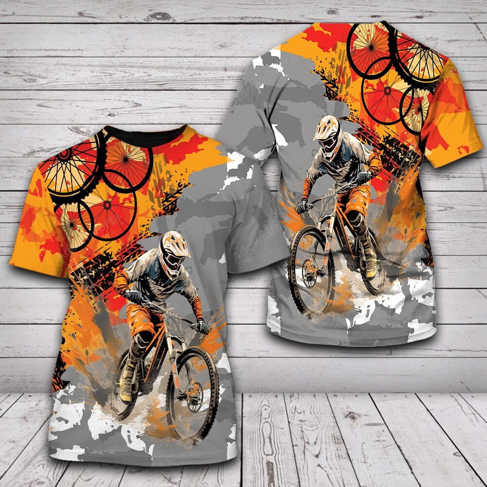 MTB Orange Camouflage T-Shirt For Men & Women
