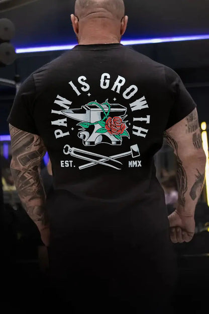 Pain Is Growth Printed Men's T-Shirt