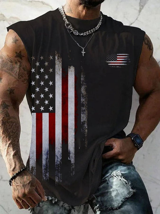 Men's Vintage Flag Print Tank Top