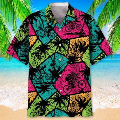Mountain Bike Beach Color Hawaiian Shirt