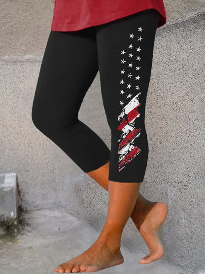 🔥Last Day 49% Off🔥Women's Cross Flag Print Casual Leggings