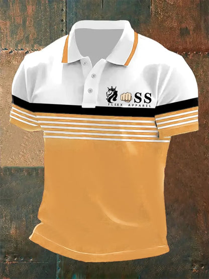 Lässiges Poloshirt für Herren mit Retro-Buchstabendesign
