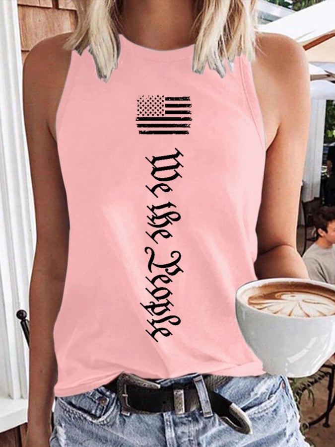 🔥Last Day 49% Off🔥Women's We The People Independence Day Printed Casual Vest