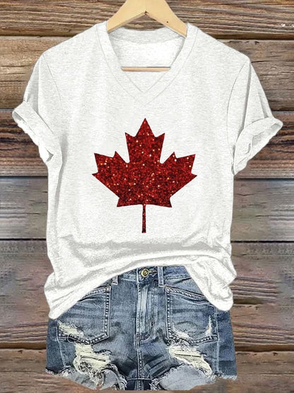 Women's Canadian Red Maple Leaf T-Shirt