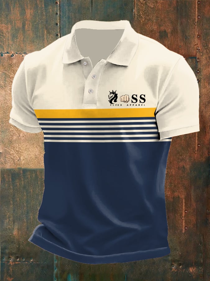 Lässiges Poloshirt mit Kontrastdruck für Herren