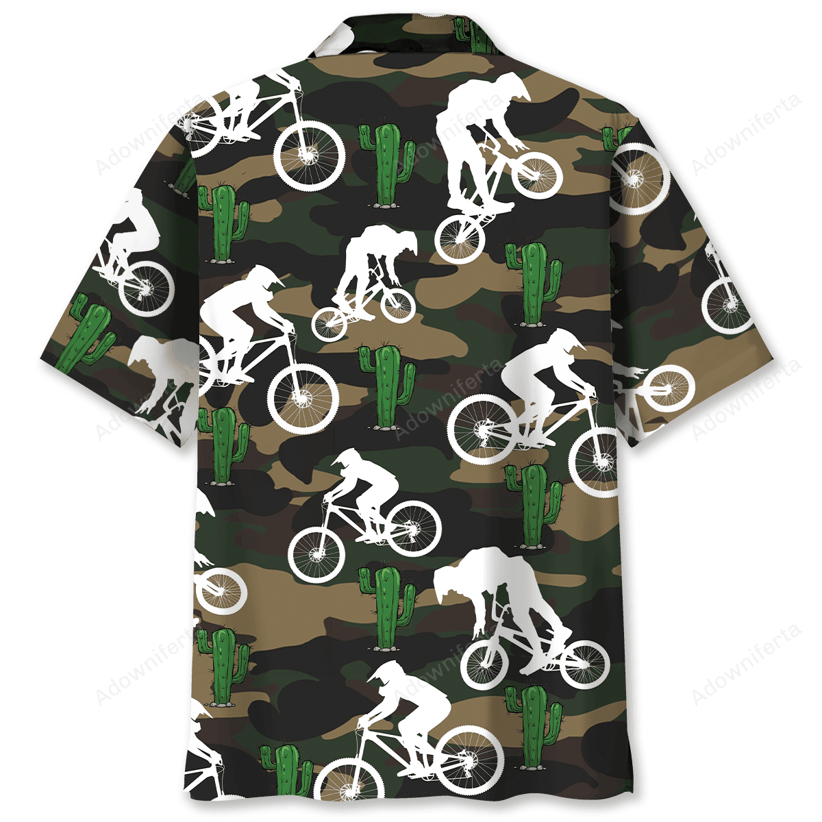 Mountain Bike Green Cactus Hawaiian Shirt