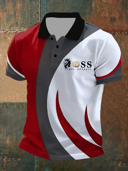 Lässiges Poloshirt für Herren mit Retro-Buchstabendesign