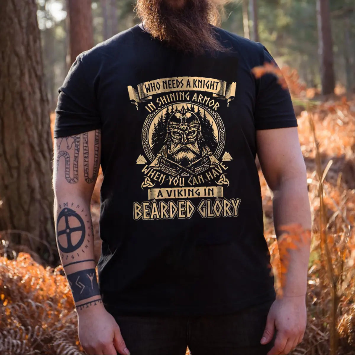 Viking Who Needs A Knight In Shining Armor Printed Men's T-shirt