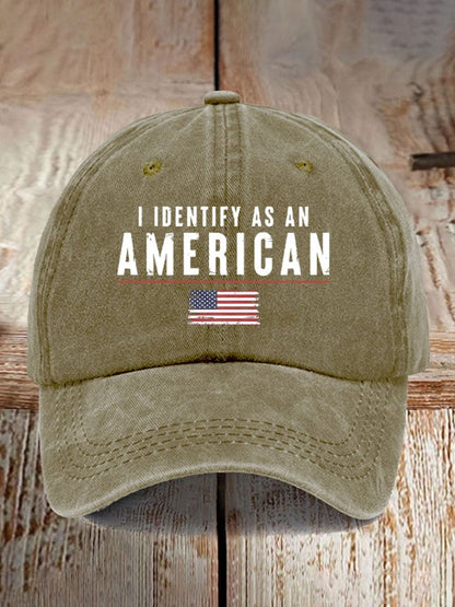 Retro I Identify As An American Print Baseball Cap
