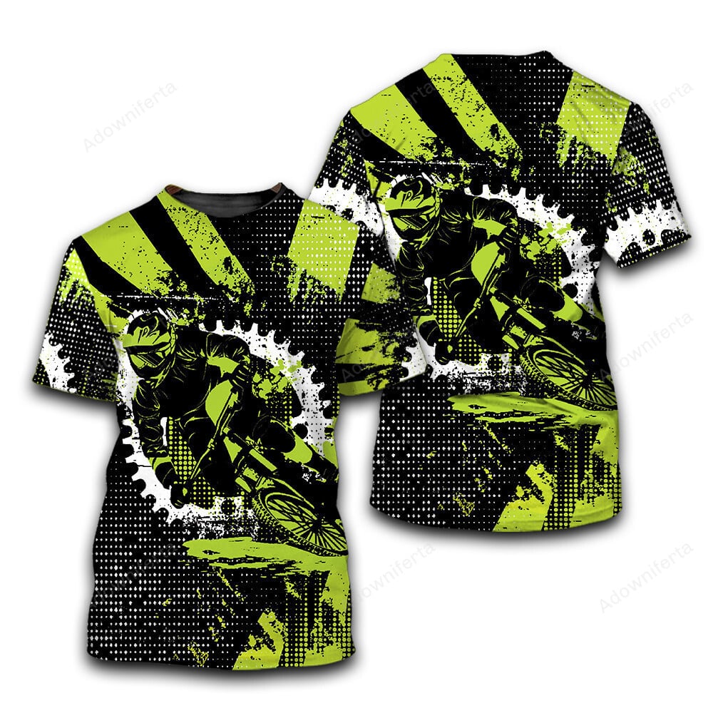Mountain Bike Dirt Green T-Shirt For Men & Women