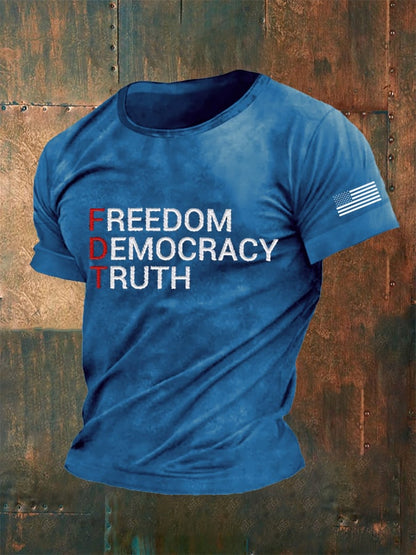 Men's FDT “Freedom Democracy Truth” Print T-Shirt