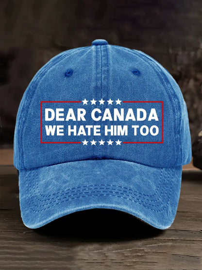 Retro Dear Canada, We Hate Him Too Pride Baseball Cap