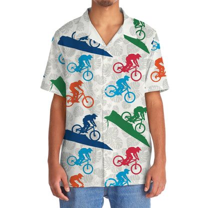 Mountain Bike Down Hill Tropical Hawaiian Shirt