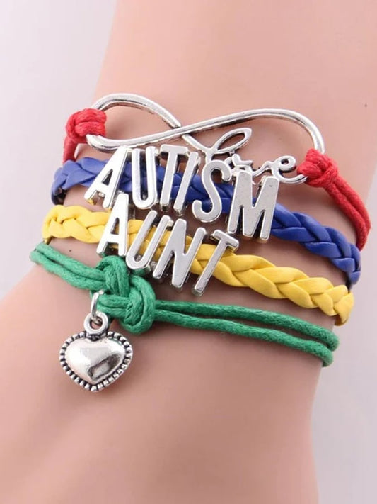 Infinity Love Autism Awareness Bracelet (Mum, Sister, Dad, Nana, Grandma, Aunt, Mom)